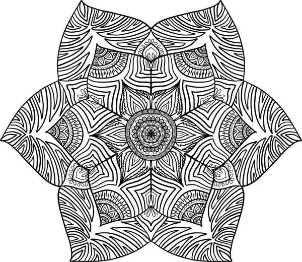 Ozdoba černá mandala. — Stockový vektor