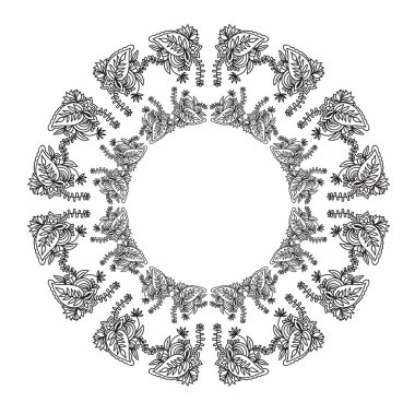 Süslü siyah mandala.