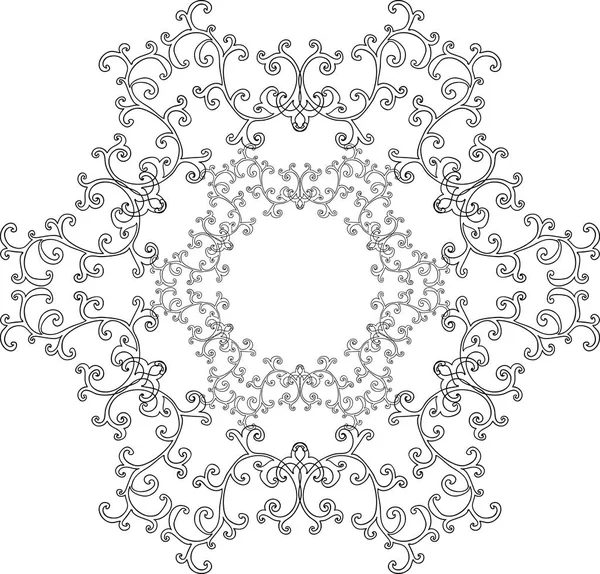 Ornament zwarte mandala. — Stockvector