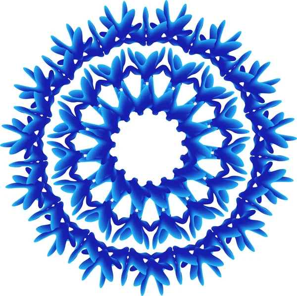 Abstrakte farbenfrohe Form. Element für Design. Mandala-Design mit blauem Farbverlauf — Stockvektor