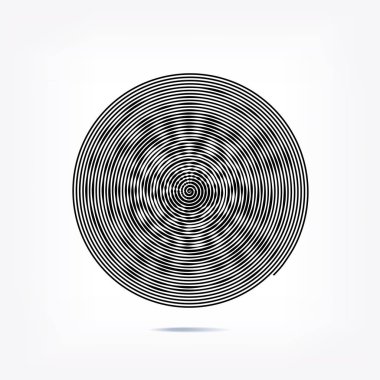Çizgili daire arkaplan, soyut desen. Radikal grafik ögesi.