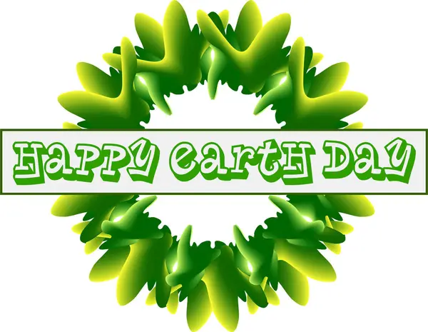 Abstract design in green colors. Environmental motifs. Happy Earth Day card. — 스톡 벡터