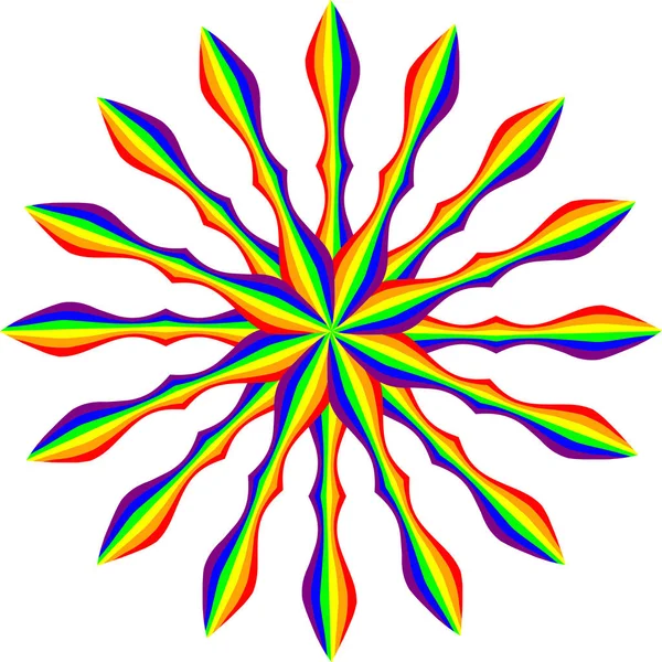 抽象的な虹の花の形のパターン。装飾的な装飾デザイン — ストックベクタ
