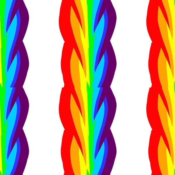 Nahtlose abstrakte Hintergrund mit Regenbogen verflochtenen Streifen. — Stockvektor