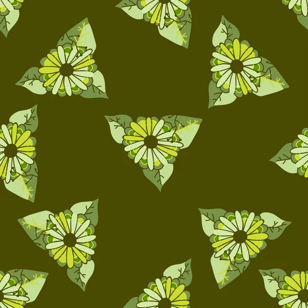 Αφηρημένη αδιάλειπτη μοτίβο με λουλούδια. Διακοσμητικό φόντο. Πολύχρωμη υφή για το σχεδιασμό υφάσματος, υφάσματος, εξωφύλλου, web — Διανυσματικό Αρχείο
