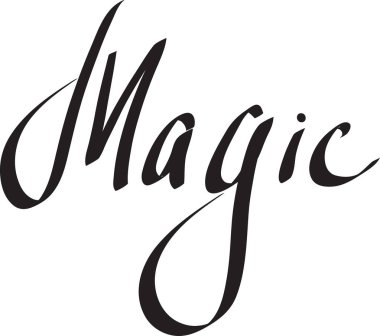 Beyaz arkaplanda sihirli metin