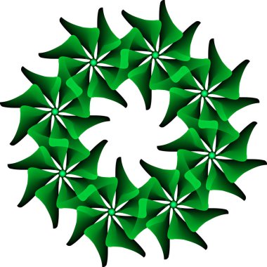 Yeşil stilize çelenk