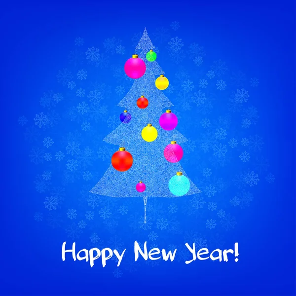 Christmas and New Year greeting card. — Stock Vector