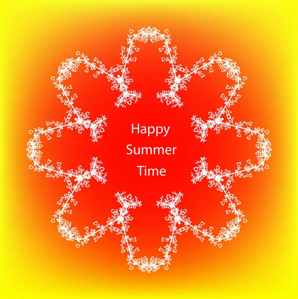 Abstract Background Floral Ornament Happy Summertime Lettering Vector Illustration — Image vectorielle