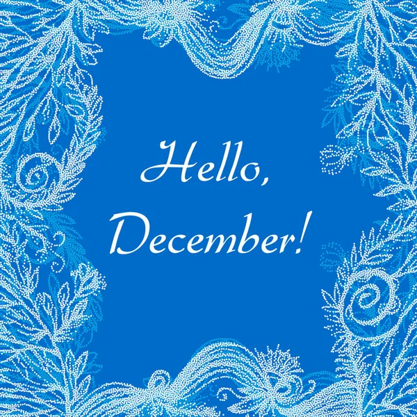 Aralık kart Merhaba — Stok Vektör