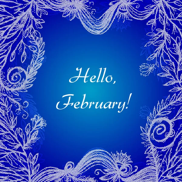 Hello February card — Stok Vektör
