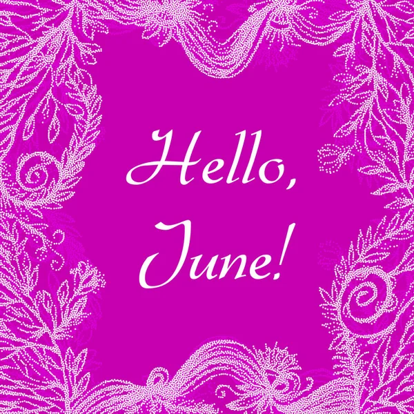 Γεια Ιουνίου κάρτα — Διανυσματικό Αρχείο