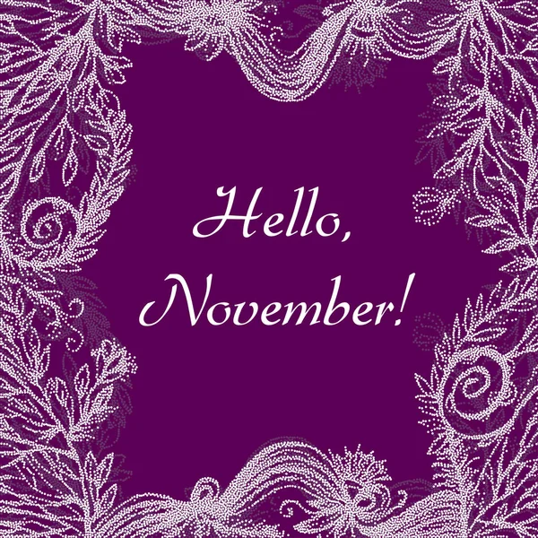 Hallo November kaart — Stockvector