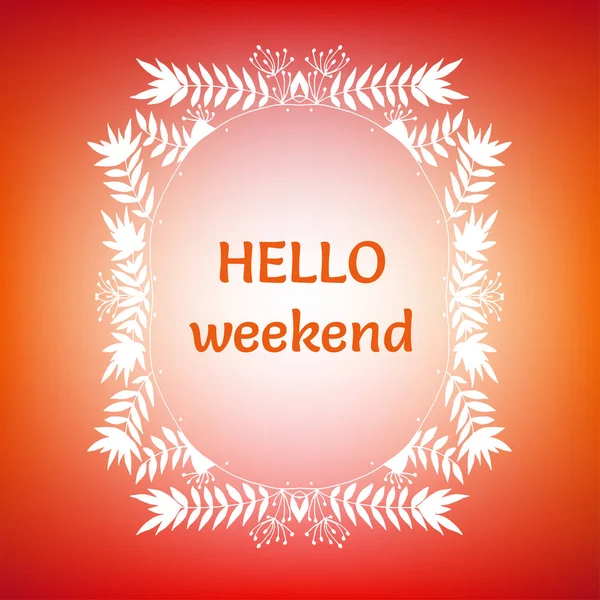 Hello weekend card — 스톡 벡터