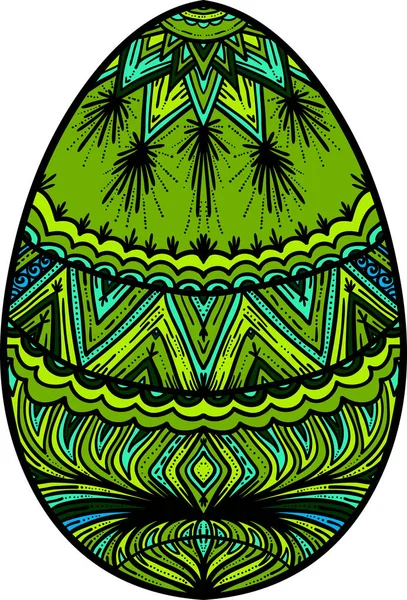 Праздничный Пасхальный Фон Большого Яйца Этническими Орнаментами — стоковый вектор