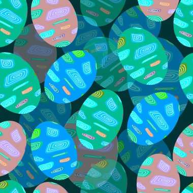 Paskalya yumurtaları ile sorunsuz doodle Paskalya desen vektör