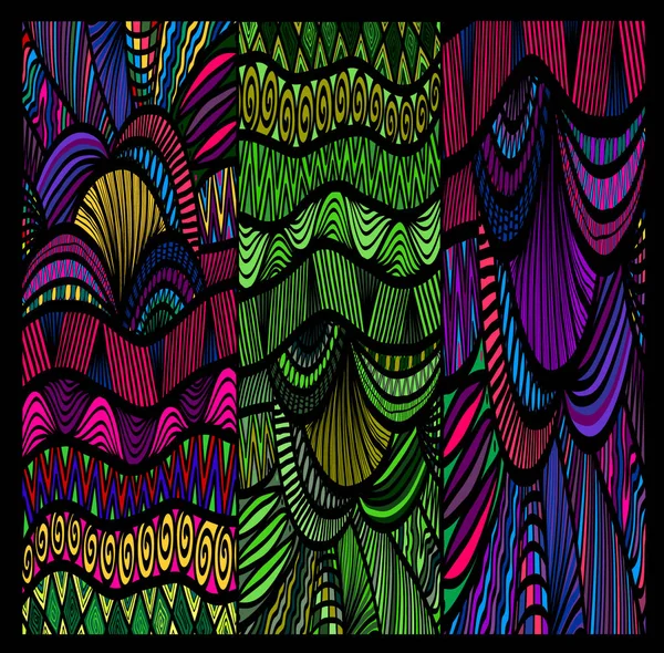 Doodle backgrounds, vector set — ストックベクタ