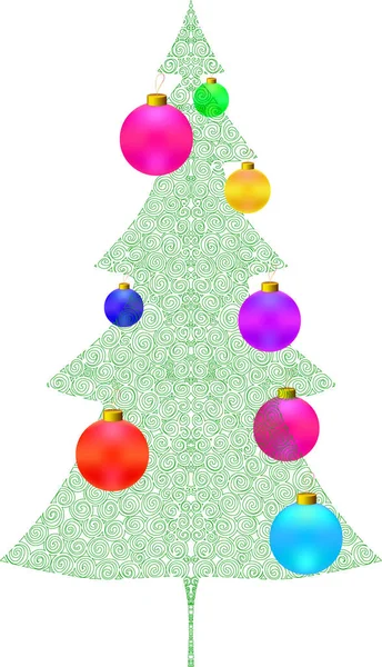 Ilustración del árbol de Navidad — Vector de stock