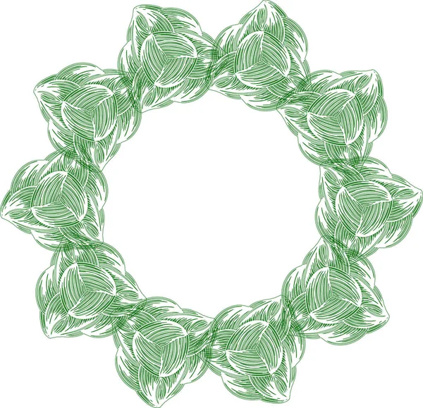 Green wreath isolated on white background. — Stock Vector