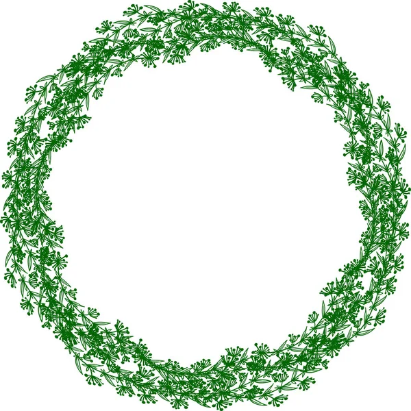 Green wreath isolated on white background. — Stock Vector