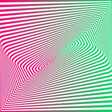 Abstract twisted background. Optical illusion of distorted surface. Twister stripes. Stylized 3d tunnel.