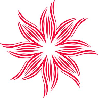 Soyut eşmerkezli çiçek şekli. Tasarım elementi. 