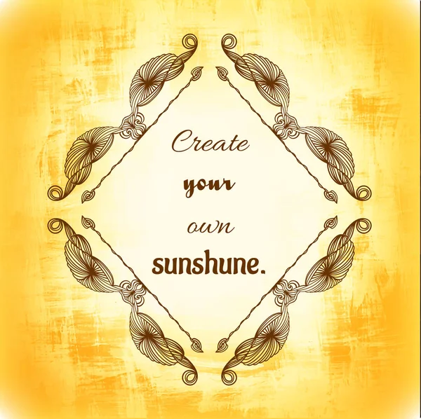 Skab dit eget solskin. Inspirerende citat på farverig sløret baggrund . – Stock-vektor