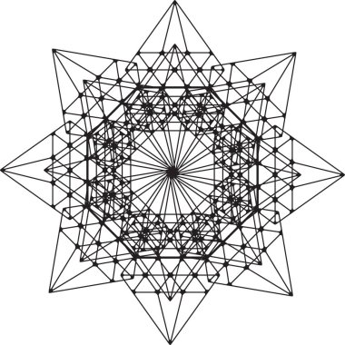 Geometrik şekil. Kutsal geometri soyut sembolü. Simya elementi. Felsefe, din motifi.