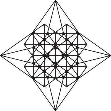 Geometrik şekil. Kutsal geometri soyut sembolü. Simya elementi. Felsefe, din motifi.