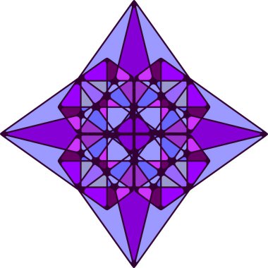 Geometrik şekil. Kutsal geometri soyut sembolü. Simya elementi. Felsefe, din motifi.