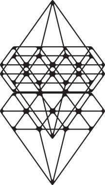 Geometrik şekil. Kutsal geometri soyut sembolü. Simya elementi. Felsefe, din motifi.