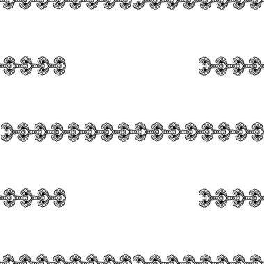 Siyah el çizimi karalama eşkali ile kusursuz desenli vektör çizimi, sınır karalaması.