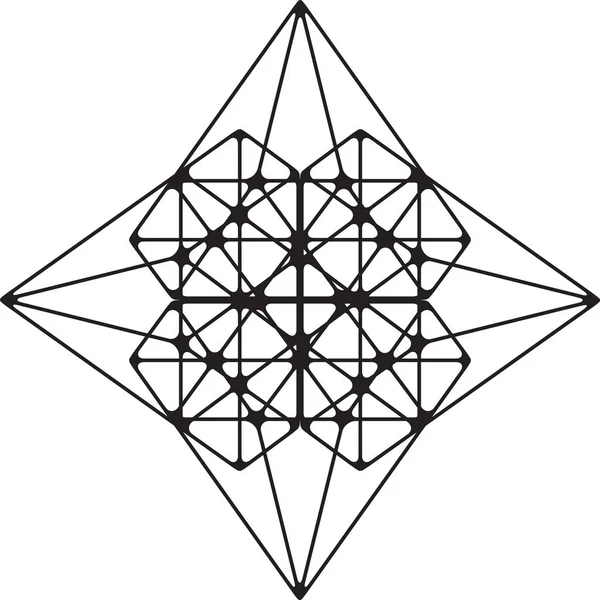 Forma geométrica. Geometria sagrada símbolo abstrato. Elemento de alquimia. Filosofia, religião motivo . — Vetor de Stock