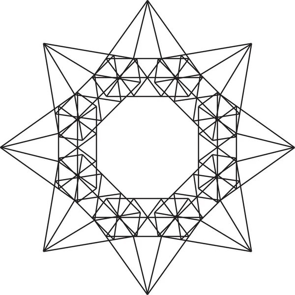 Γεωμετρικό σχήμα. Ιερή γεωμετρία αφηρημένο σύμβολο. Στοιχείο αλχημείας. Φιλοσοφία, θρησκευτικό μοτίβο. — Διανυσματικό Αρχείο