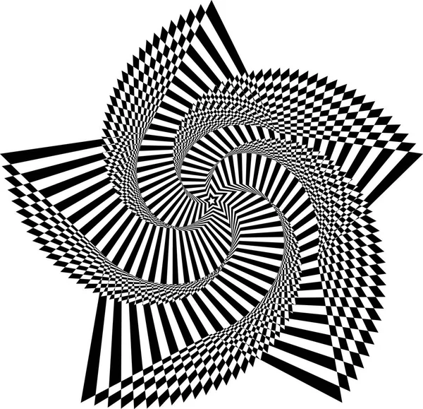 Abstract twisted background. Optical illusion of distorted surface. Twisted stripes. — 스톡 벡터
