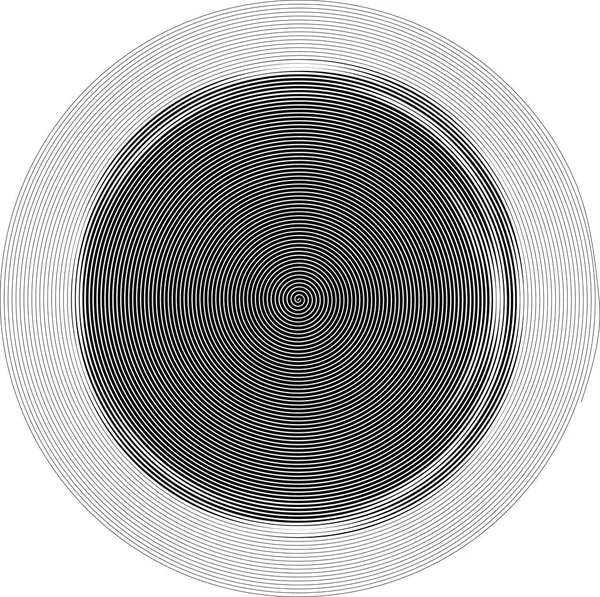 Abstrakter Hintergrund im Kreis aus schwarzen und weißen konzentrischen Streifen. — Stockvektor