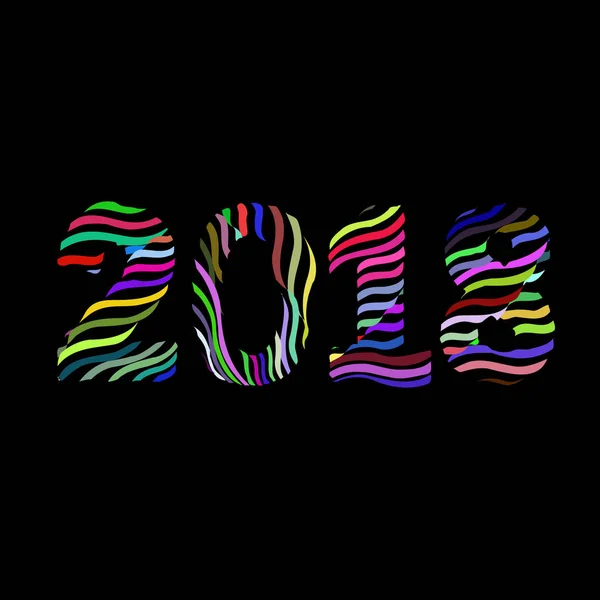 2018 Mutlu yeni yıl numaraları. — Stok Vektör