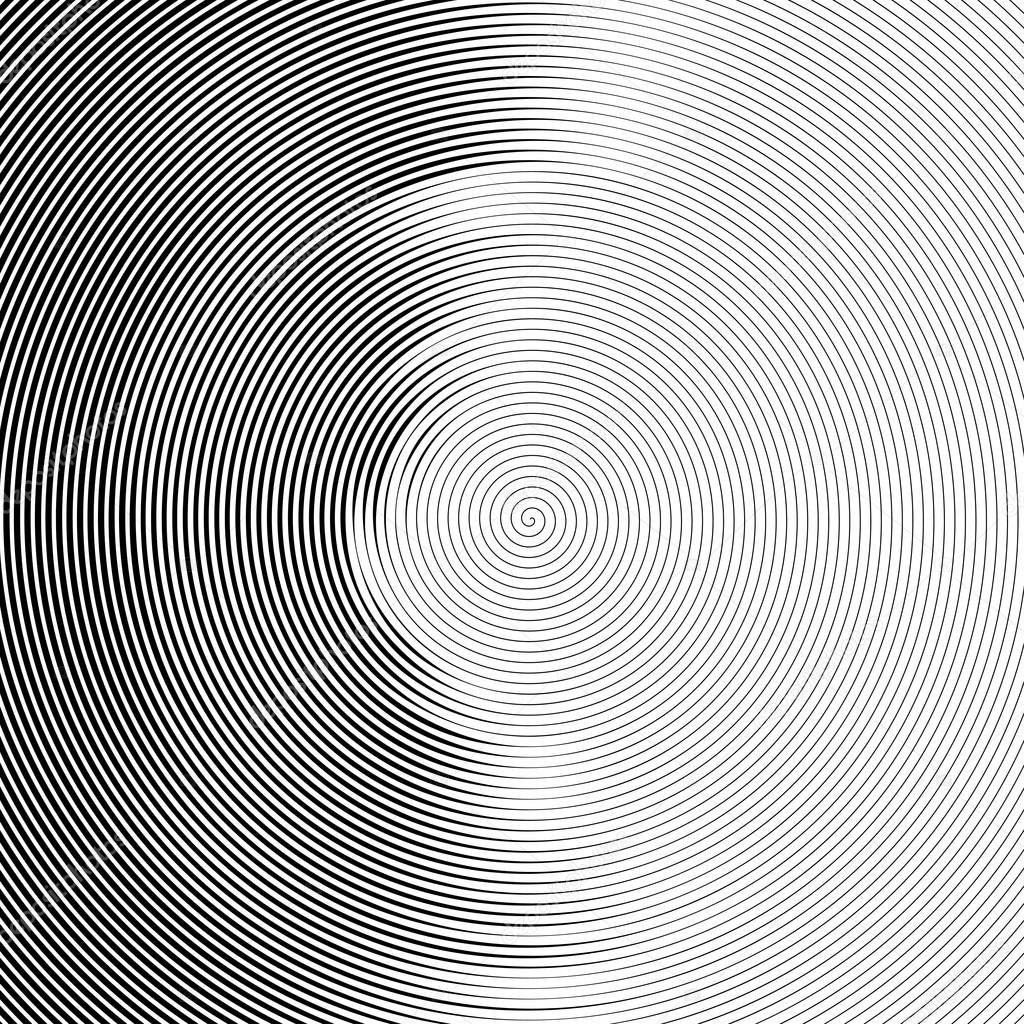 Abstract background of black and white concentric stripes.