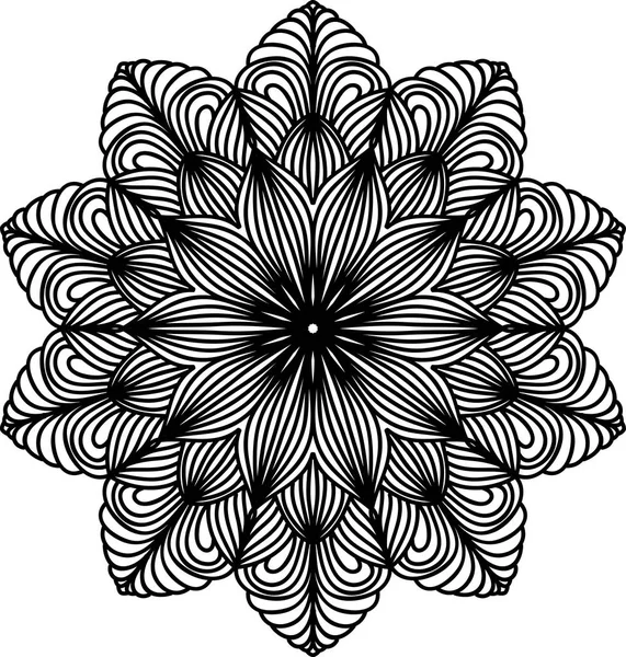 Lacy mandala. Vintage decoratief element. Oosterse patroon. — Stockvector