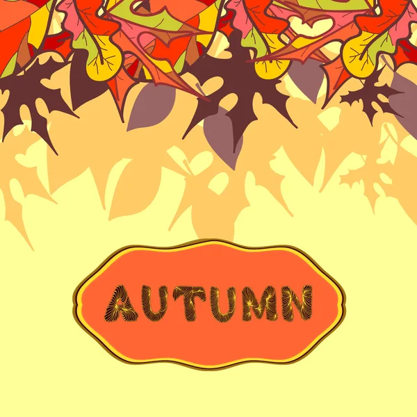 Tarjeta de felicitación de otoño — Vector de stock