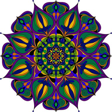 Renkli parlak mandala deseni