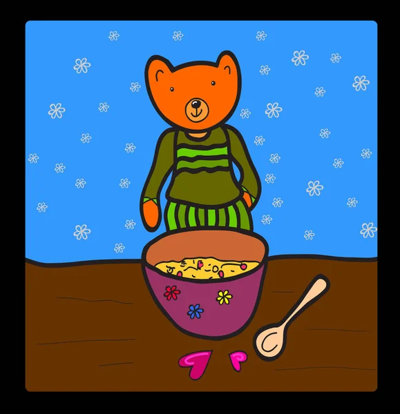 Vtipné kreslené ilustrace medvěd — Stockový vektor
