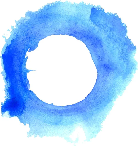Moldura artística azul aquarela — Vetor de Stock