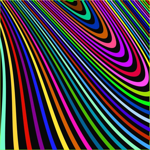 Abstract twisted background. Optical illusion of distorted surface. Twisted stripes. Stylized 3d tunnel. — Stock Vector