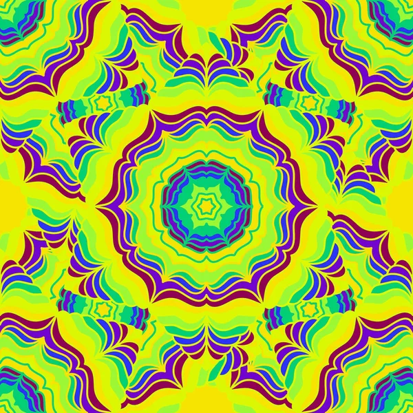 Nahtloser dekorativer Hintergrund. Regenbogen-Mandalas. helles Muster. Vintage dekoratives Element für Web, Drucke, Karten. Verzierte Motive. — Stockvektor