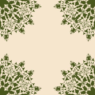 Dantelli mandala elemanları ile çerçeve.