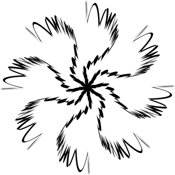 Black White Abstract Concentric Radial Pattern — Διανυσματικό Αρχείο