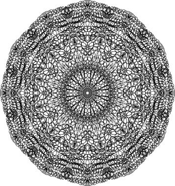 Mandala desen. Beyaz zemin üzerinde bir dairede Doodle süsleme.