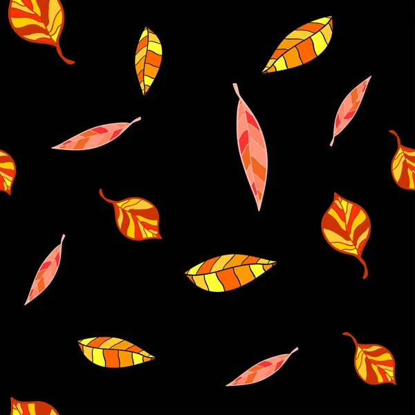 Texture sans couture des feuilles d'automne — Image vectorielle
