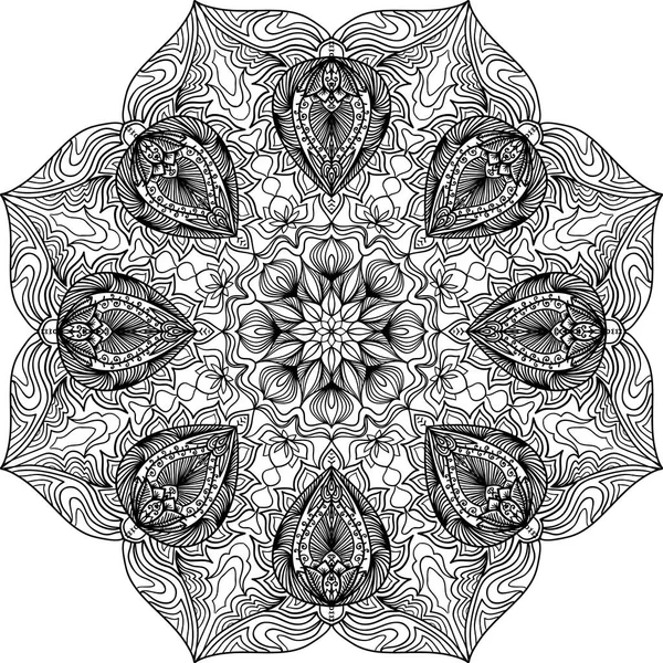 Mandala abstrait ou flocon de neige — Image vectorielle